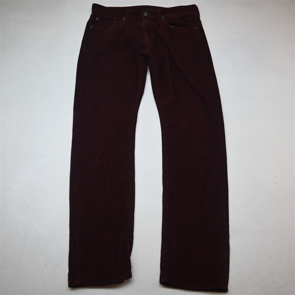 Banana Republic 33x32 Maroon Red Corduroy Pima Cotton Straight 5 Pocket Pants